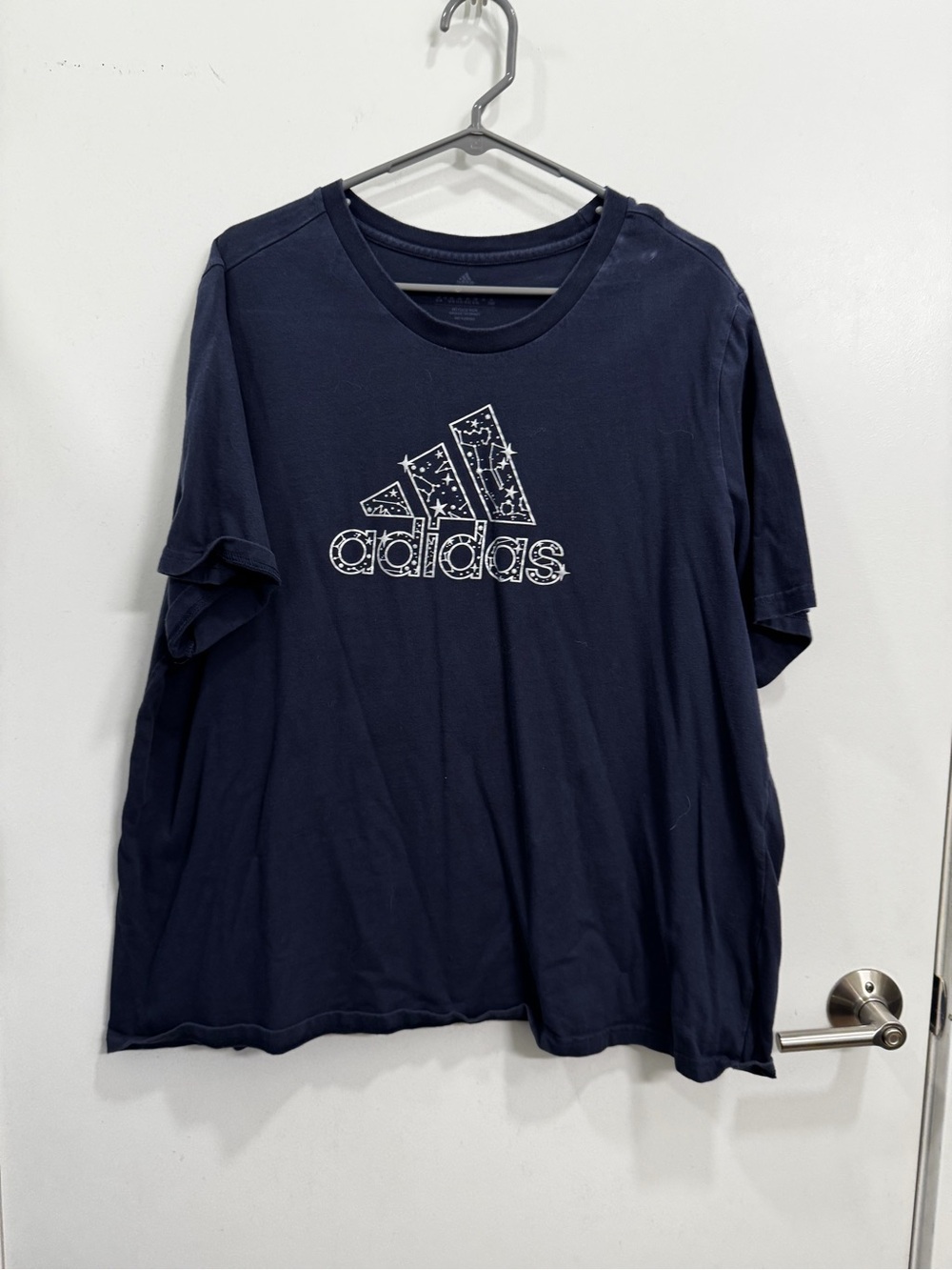adidas Navy Short-Sleeve Logo Tee